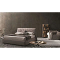 Taupe Gray Fabric Queen Size Storage Bed U488887