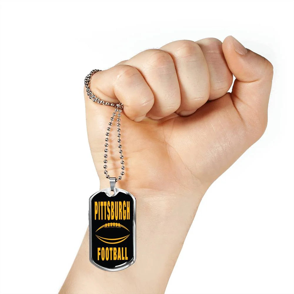 Stainless Steel or 18k Gold Dog Tag Necklace Z669