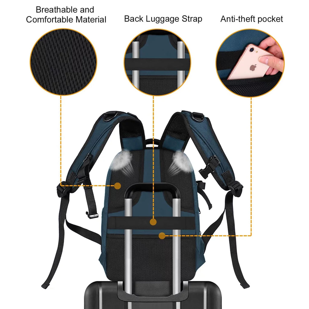 Waterproof Hardshell Camera Backpack with Tripod Holder E21742