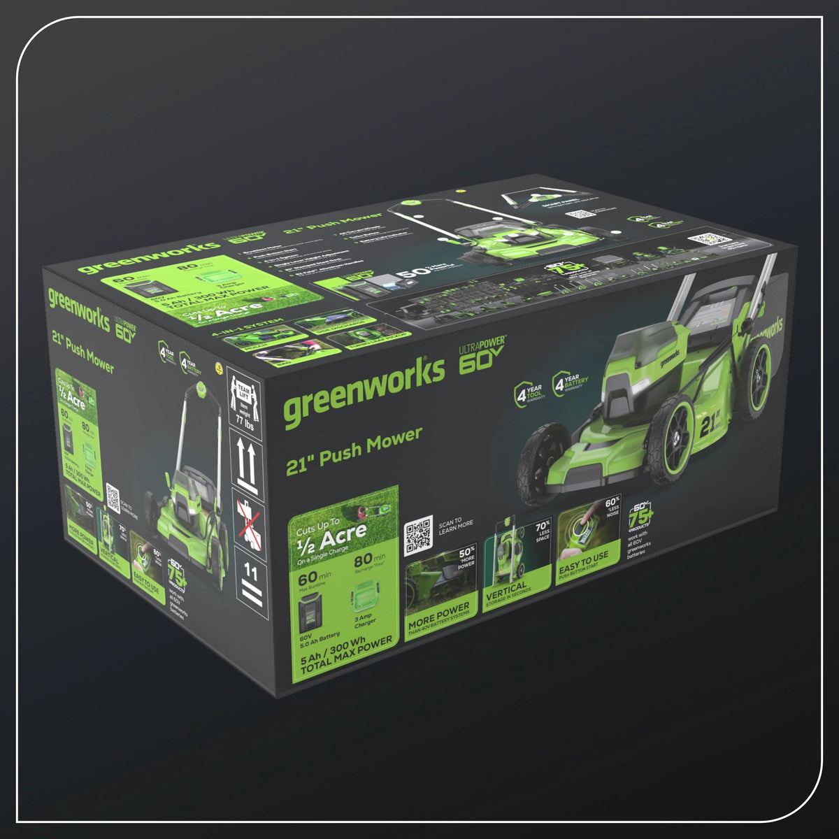 60V 21 Push Lawn Mower with Battery & Charger X12364