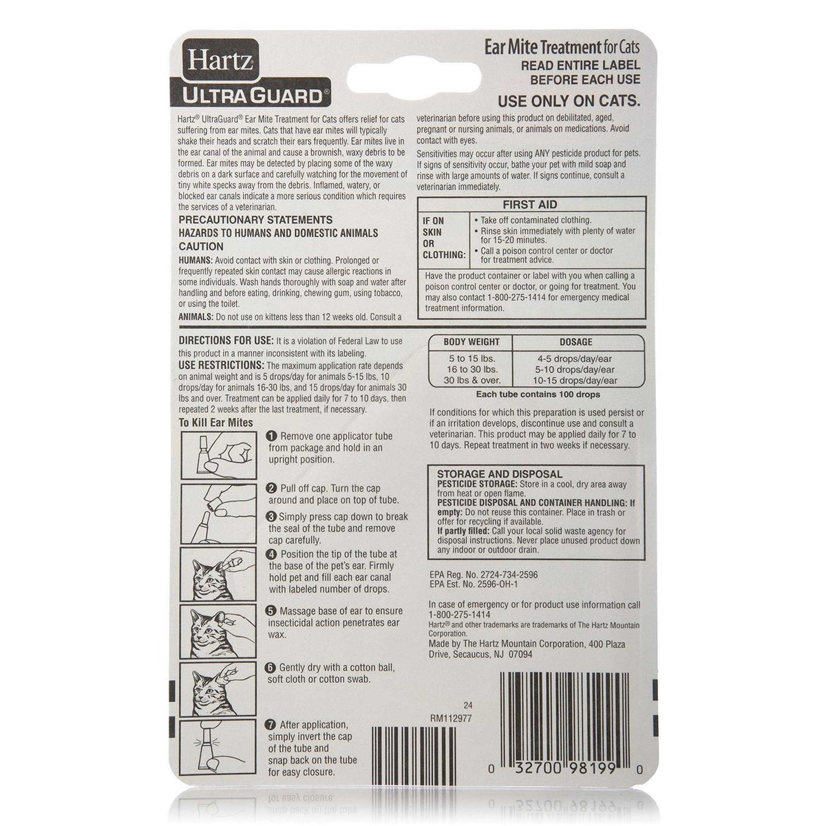 Ear Mite Treatment for Cats T325