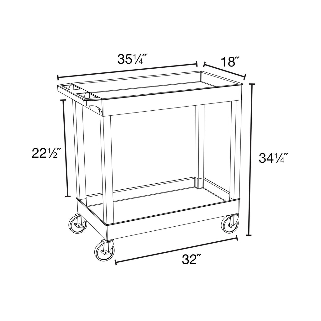 Gray 2 Tub Cart with Casters W21174