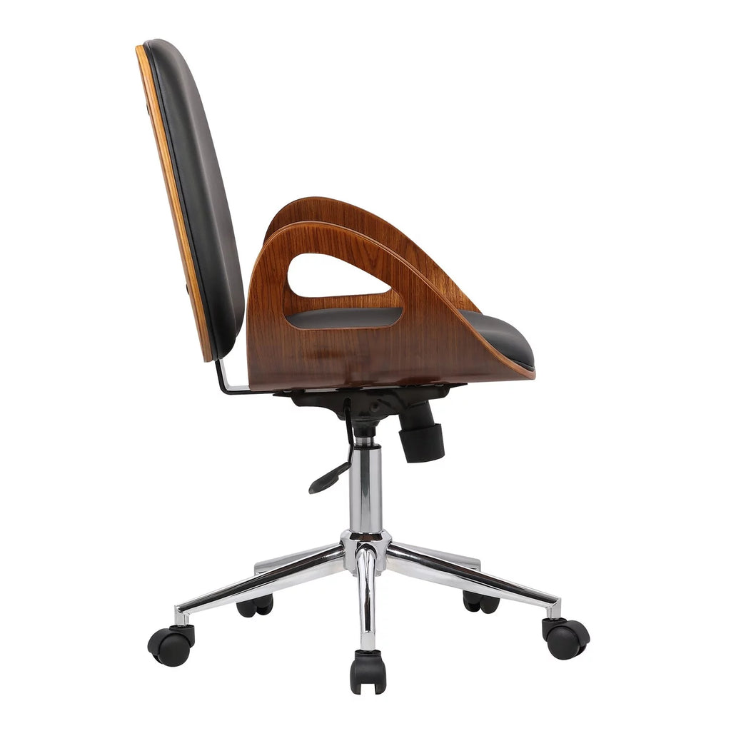 Adjustable Leatherette Wooden Frame Office Chair B61910