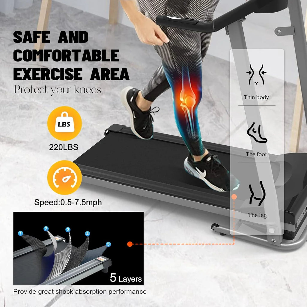 Folding Incline Electric Treadmill Black W73731