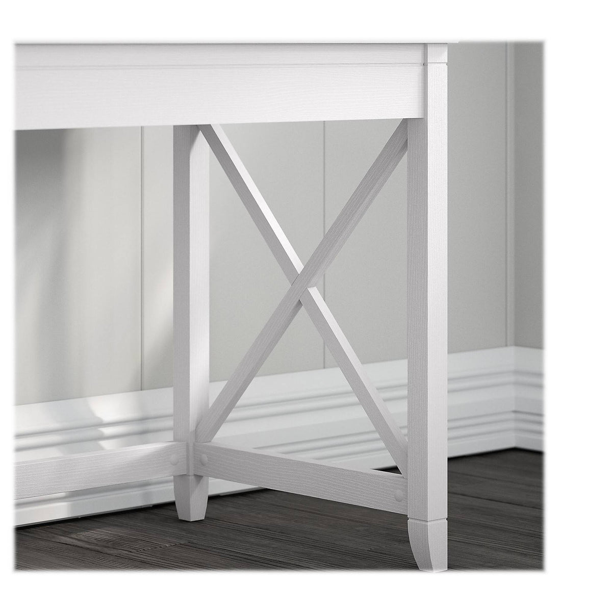 Pure White Oak Writing Desk with 2 Drawer File Cabinet U9480