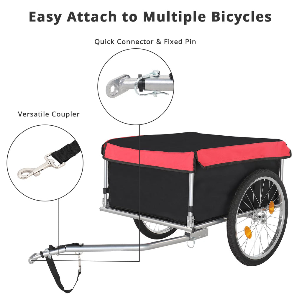 Foldable Bike Cargo Trailer with 20" Wheel & Universal Hitch I97597