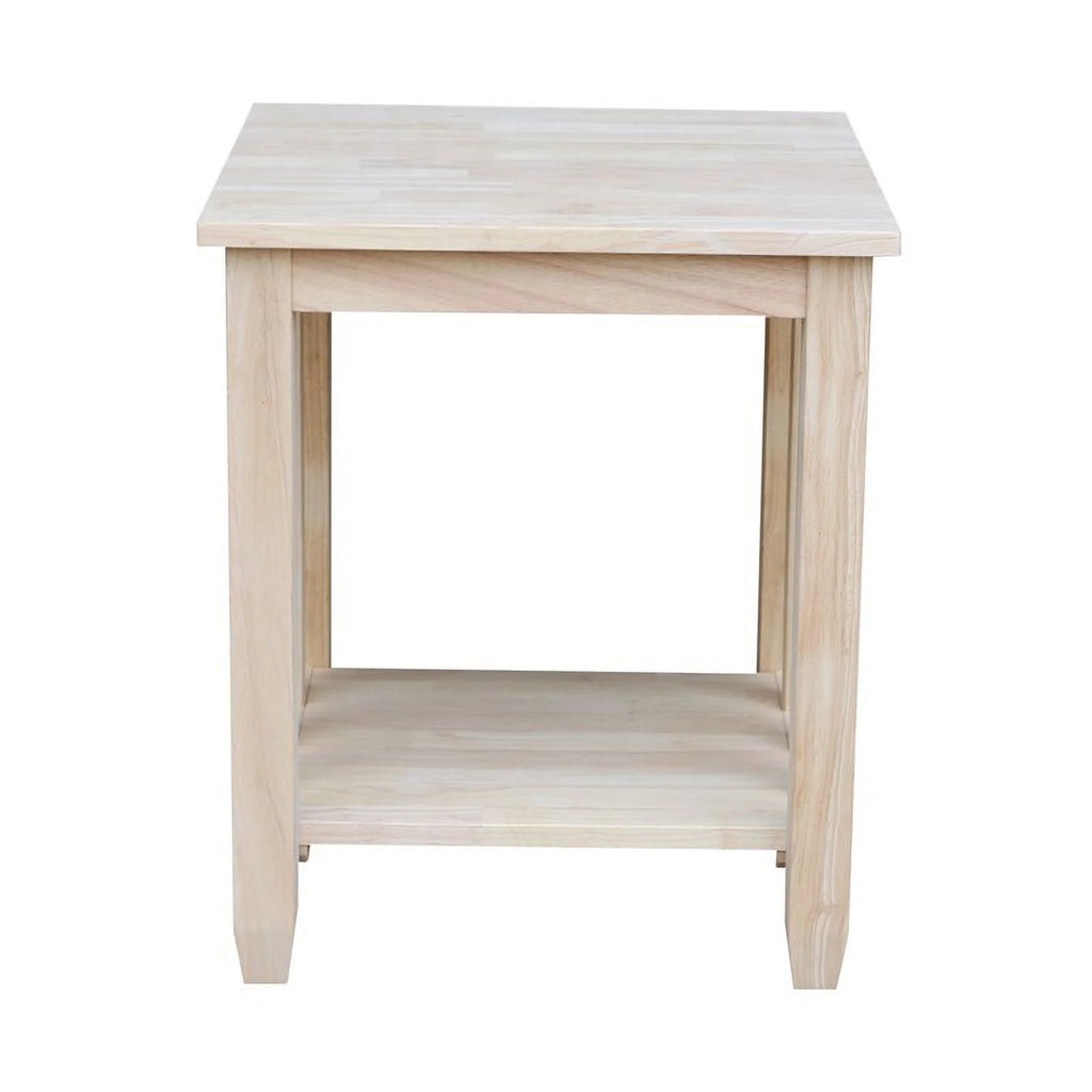 Unfinished Solid Wood End Table O2555
