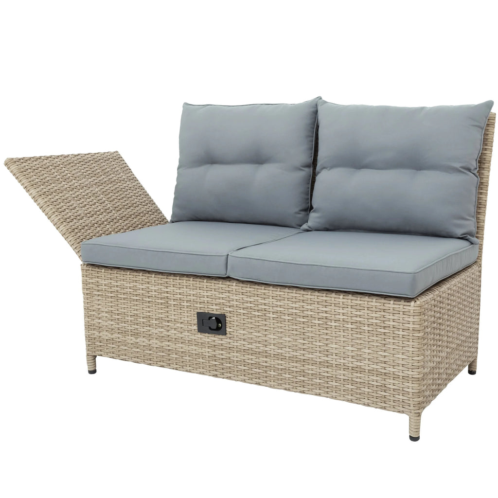 4-Piece PE Wicker Rattan Sofa Set with Adjustable Backs F6103