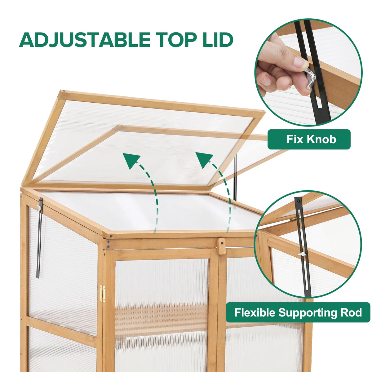 Cold Frame Greenhouse with Adjustable Shelves G122692