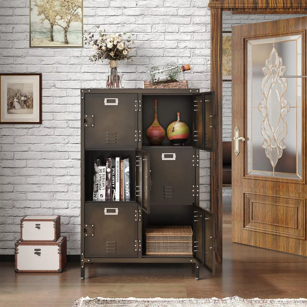 Metal Storage Locker with Doors and Shelves R2766
