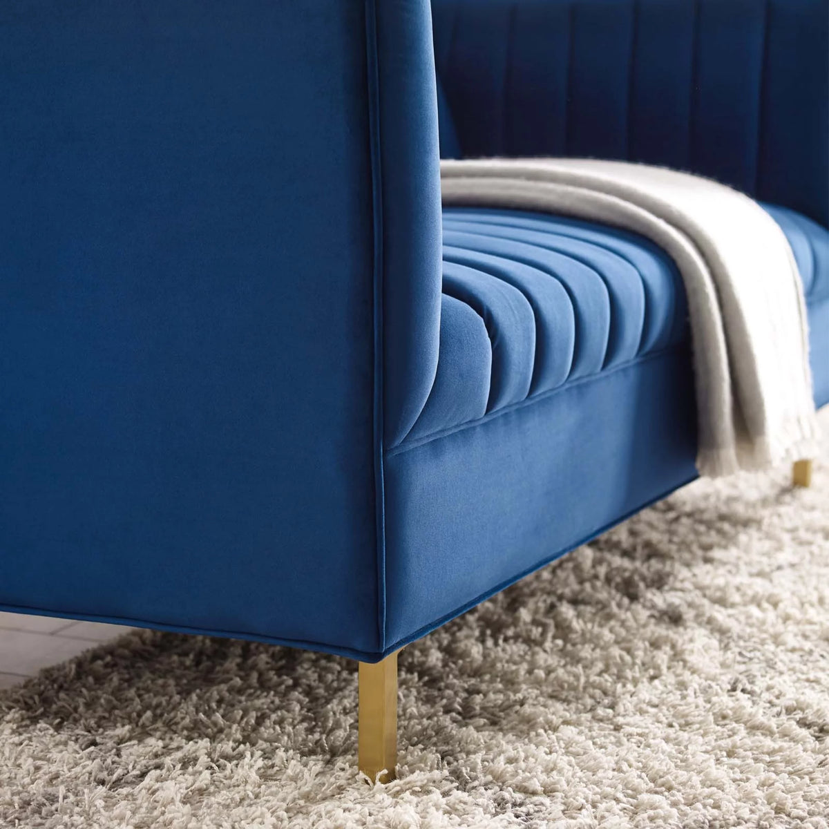 Channel Tufted Performance Velvet Loveseat Y158560