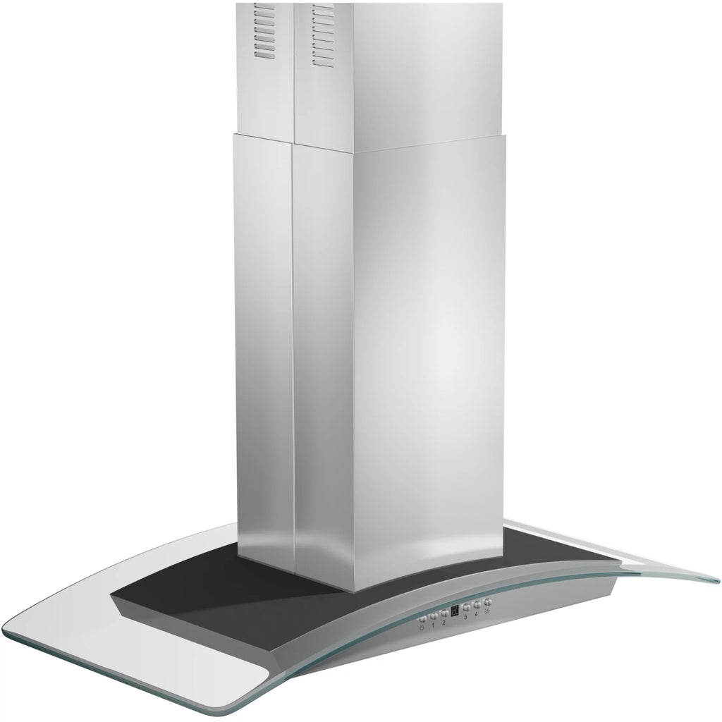 36 in. Island Mount Stainless Steel & Glass Range Hood Z655