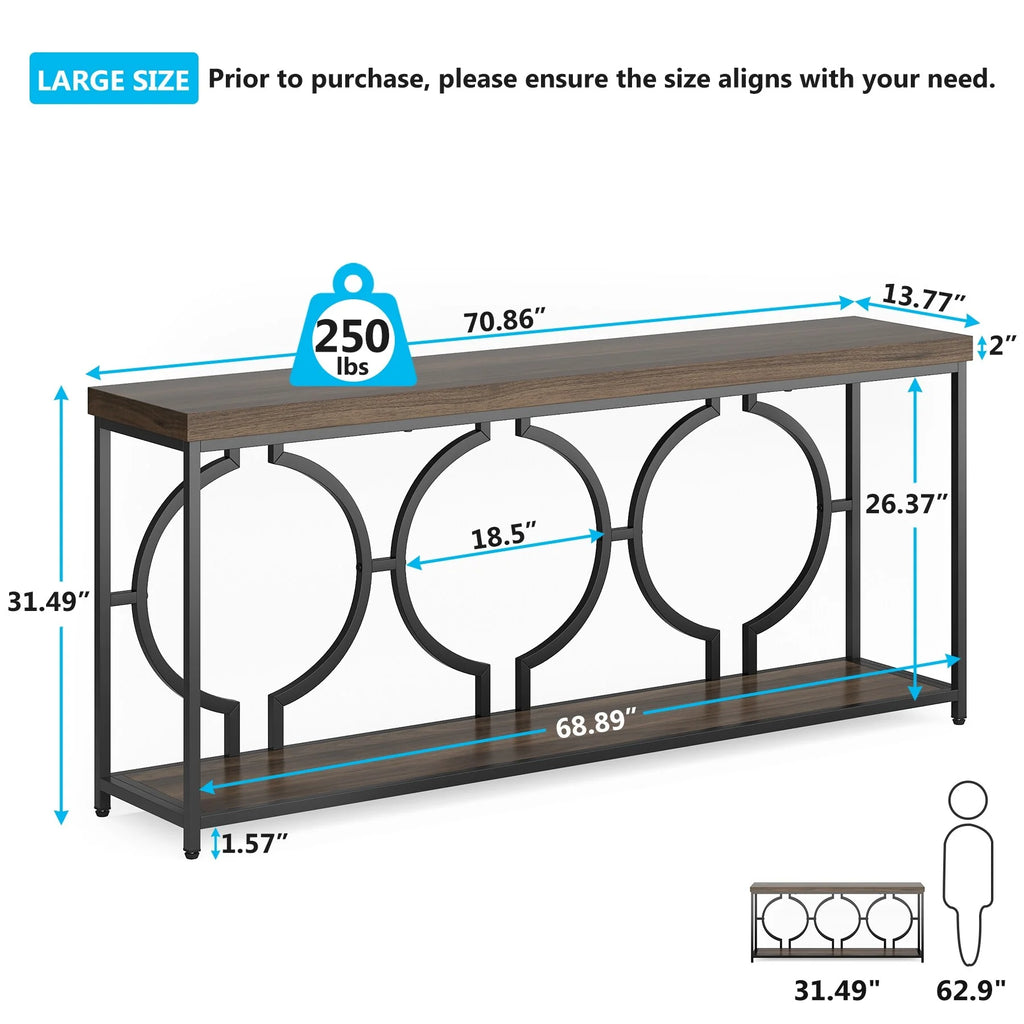 Dark Walnut Console Sofa Table H4612