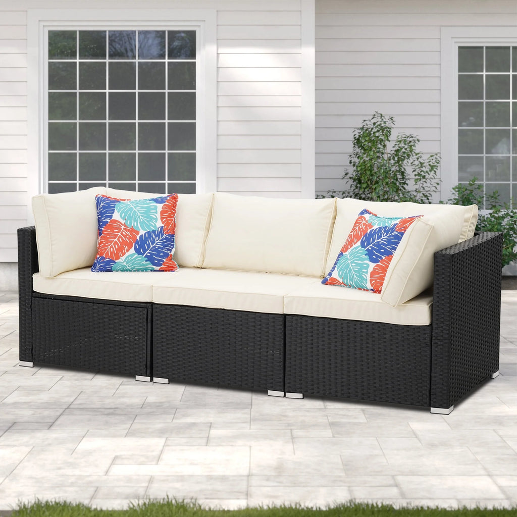 3 Pcs Beige Outdoor Patio Sofa Set B253