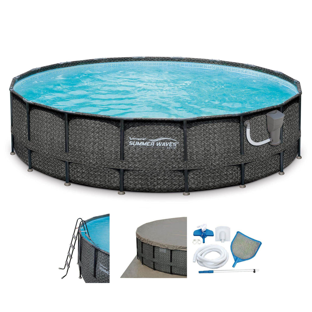 20ft x 48in Above Ground Frame Swimming Pool Set with Pump U92213