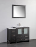 42 in. Single Sink Vanity Cabinet with Ceramic Sink & Mirror Espresso F18424