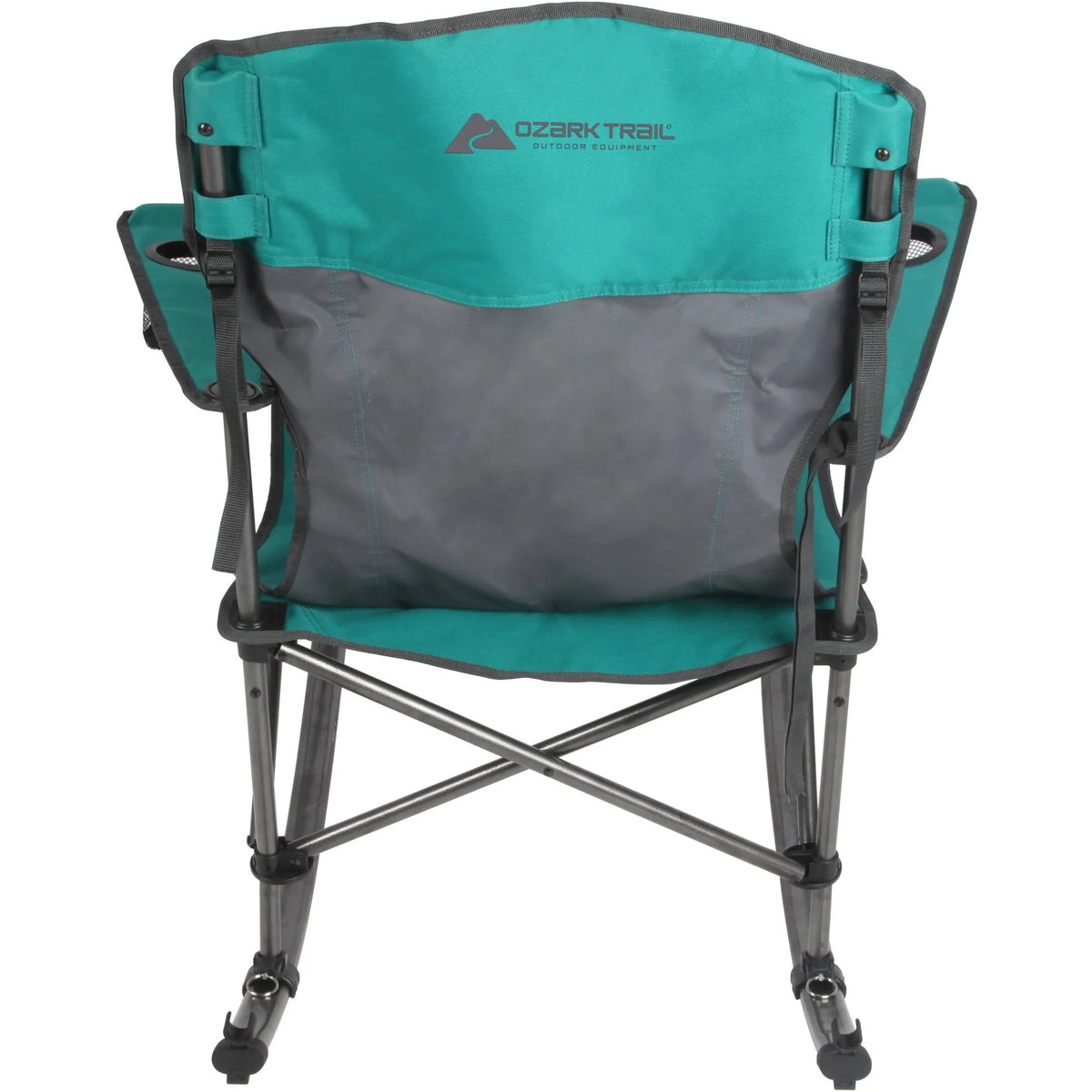 Green Foldable Camping Rocking Chair 300 lbs Capacity K455