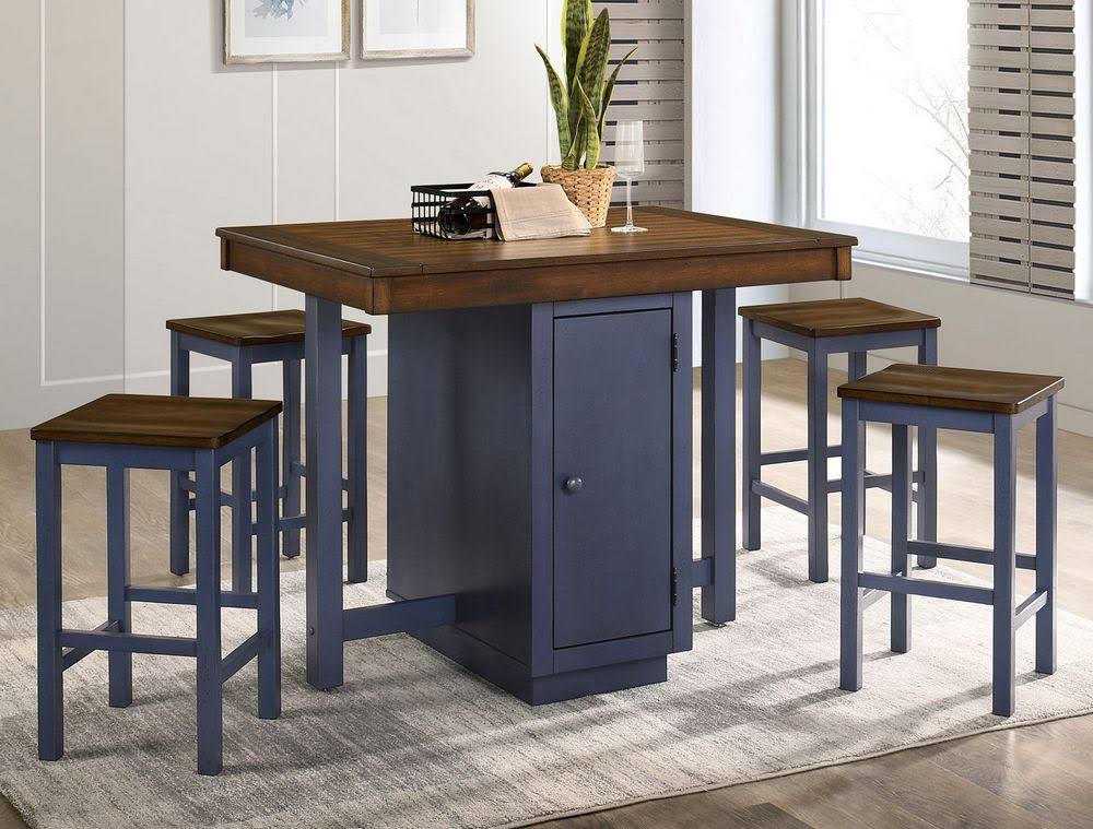 5-Pc Dark Oak Counter Height Table Set Z6102