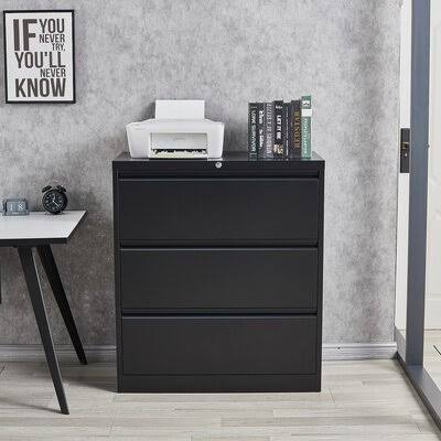 Black 3-Drawer Vertical Filing Cabinet A6339