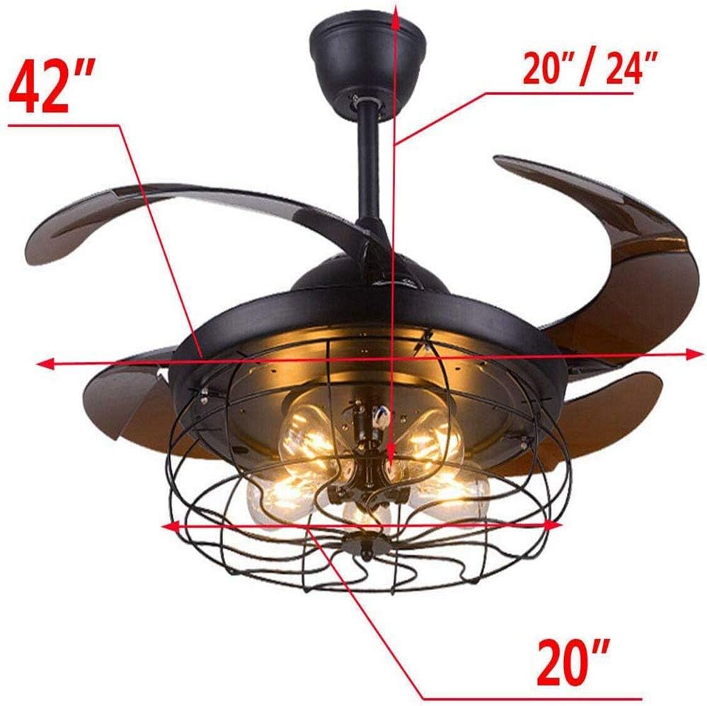 42 Inch Ceiling Fan with Light Retractable Blades A79060