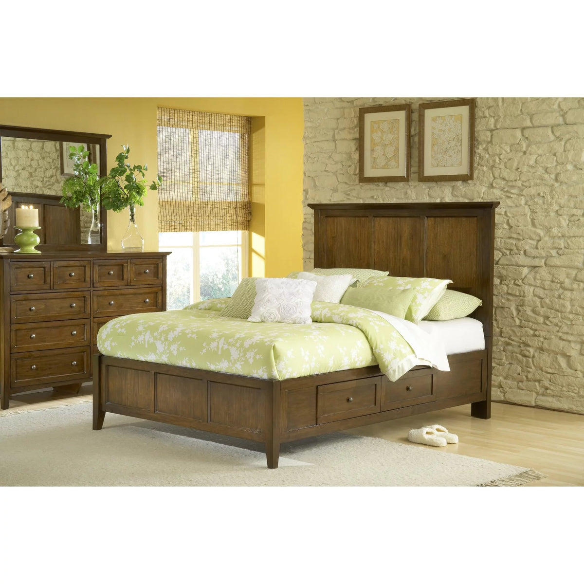 California King Solid Wood Panel Bed G408855