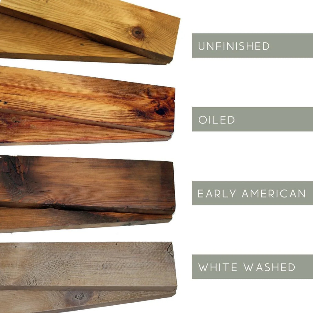 Reclaimed Wood Mantel Shelf with Steel Angle Brackets C906