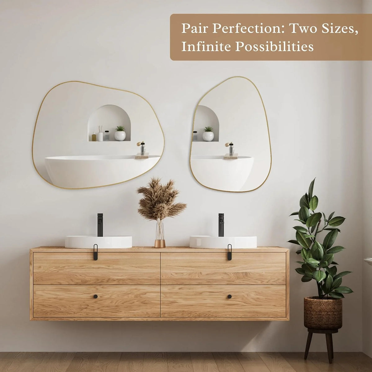 Irregular Asymmetrical Wall Mirror X2914