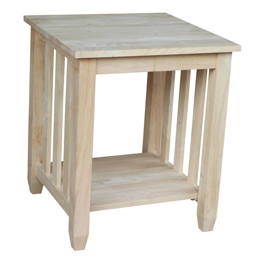 Unfinished Solid Wood End Table O2555