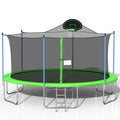 16FT Trampoline with Safety Enclosure Net, Basketball Hoop and Ladder B4915