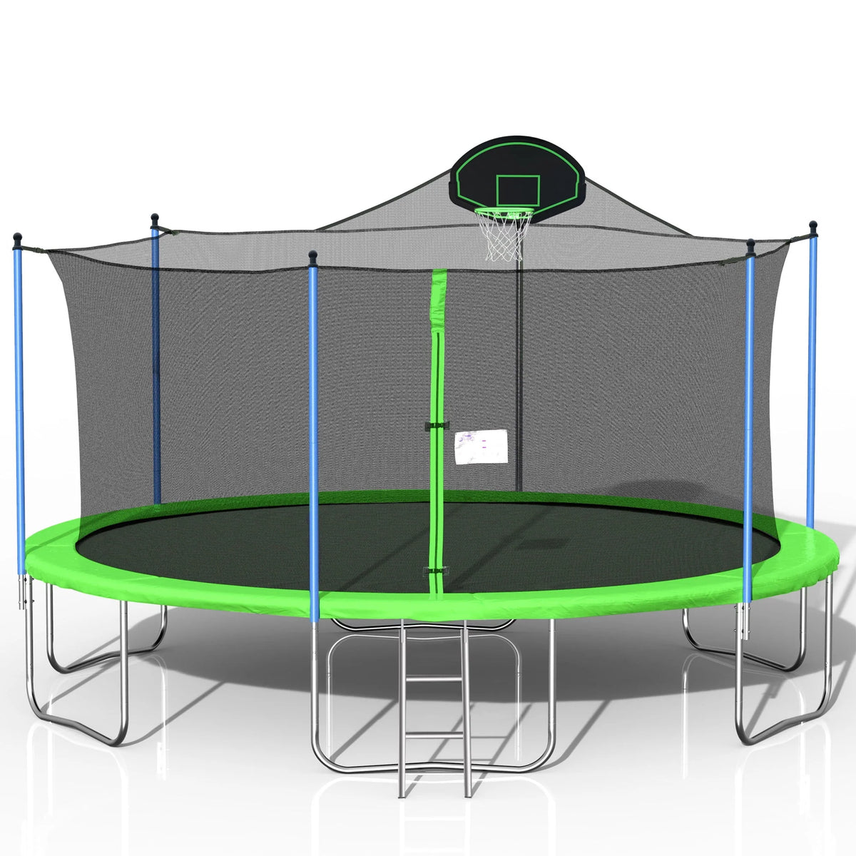 16FT Trampoline with Safety Enclosure Net, Basketball Hoop and Ladder B4915