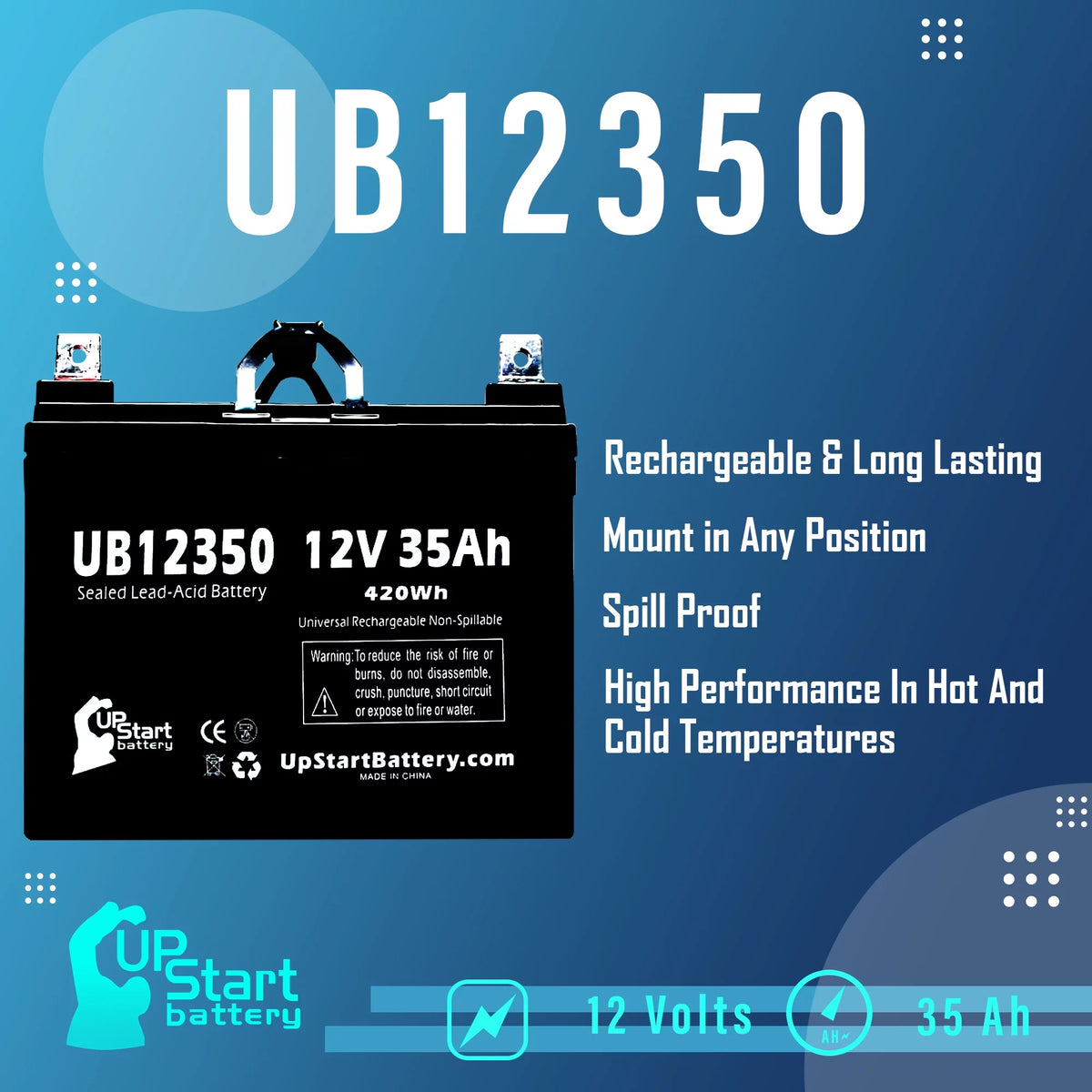 12V 35Ah AGM SLA Sealed Lead Acid Battery X598