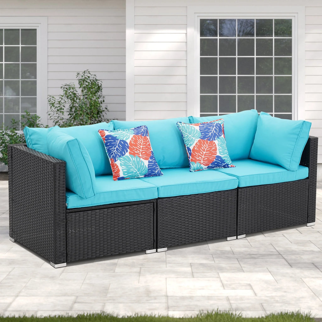 3 Pcs Beige Outdoor Patio Sofa Set B253