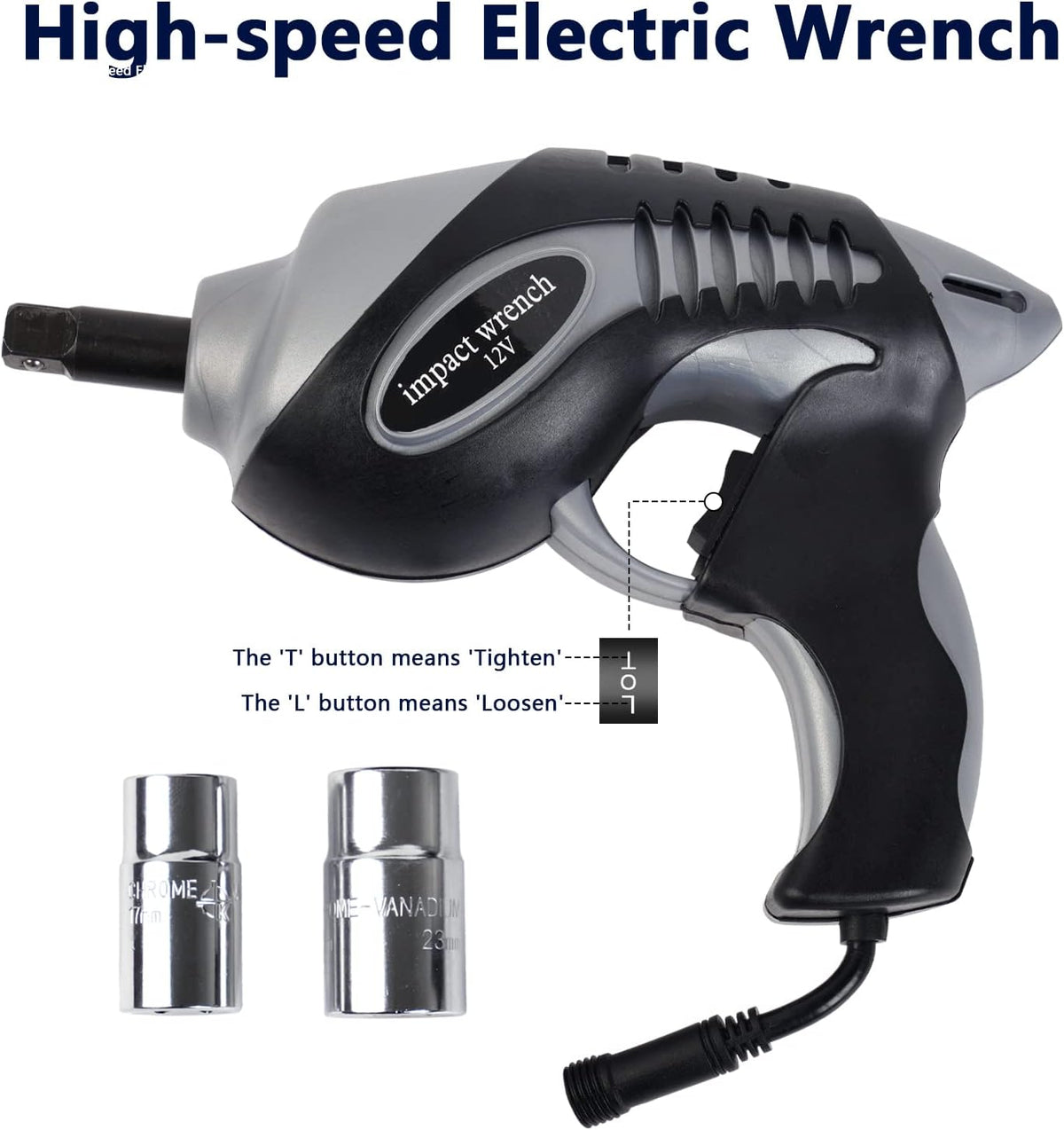 5 Ton 12V Electric Car Jack Kit with Impact Wrench T112930