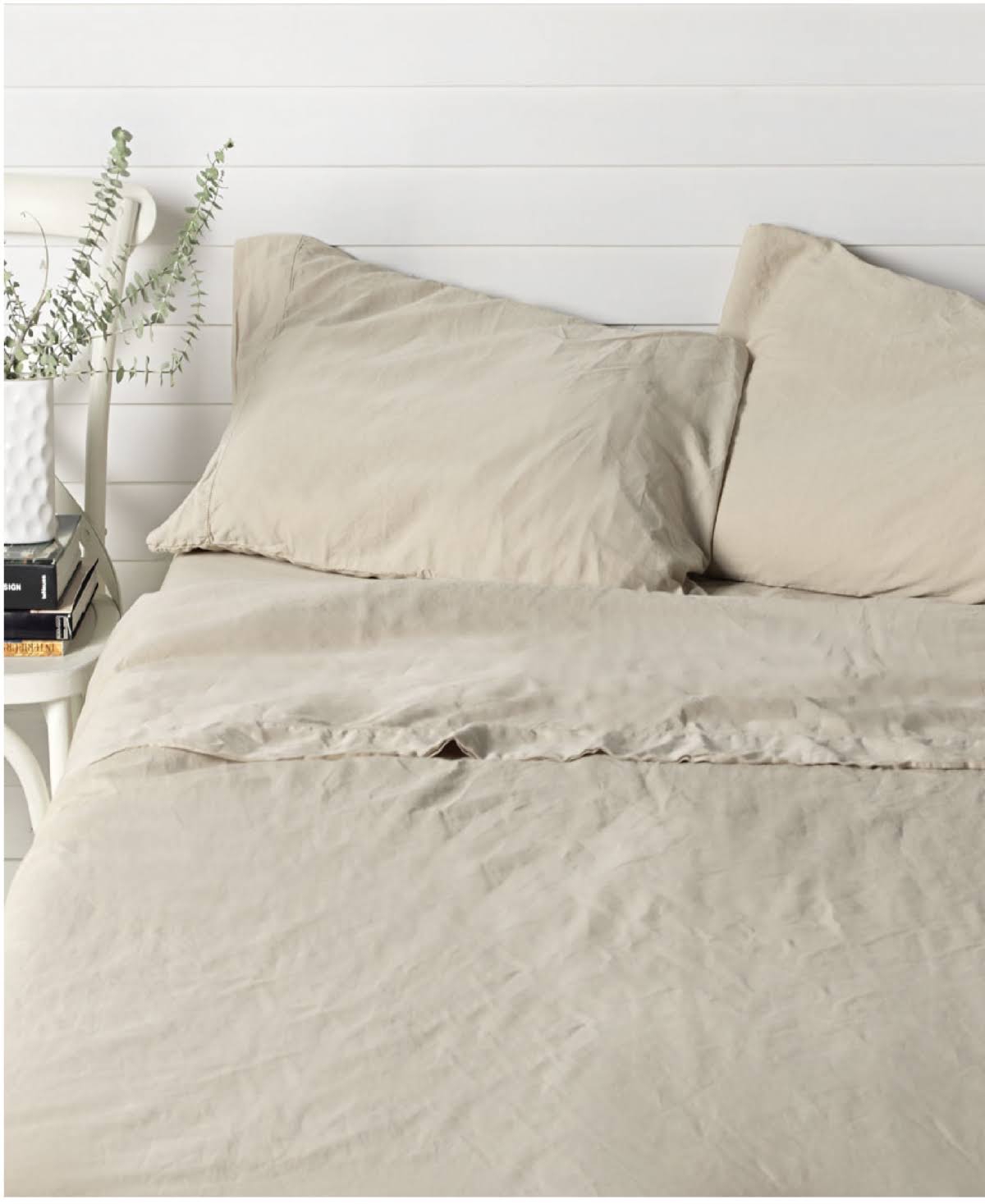 California King Flax Linen Sateen Sheet Set Y6156