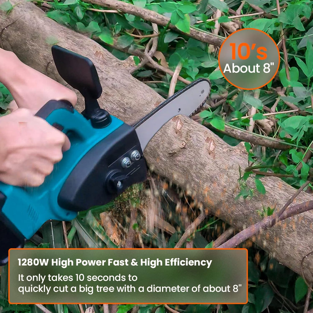 8 Inch Cordless Electric Chainsaw with 2 Batteries B9164