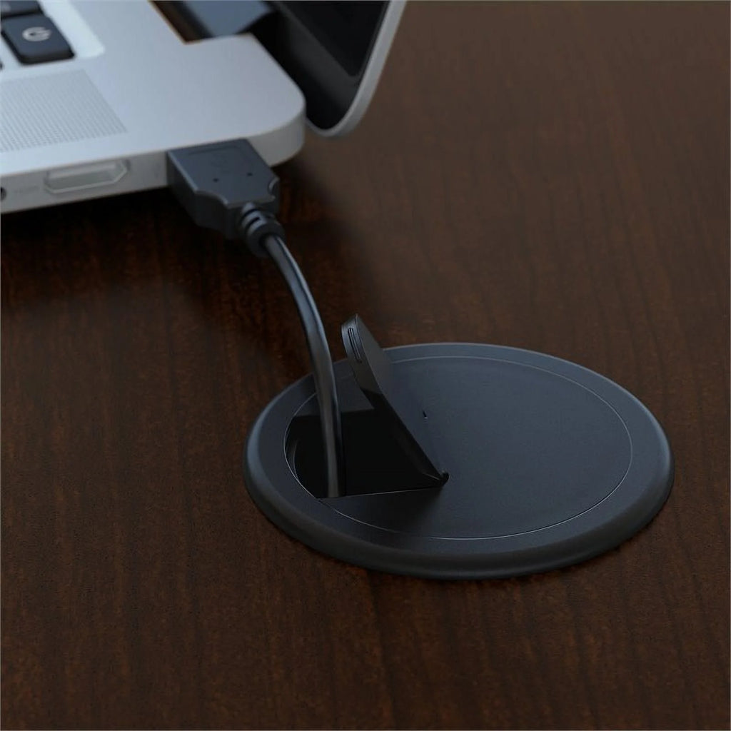 Left Hand U-Shaped Desk with Mobile File Cabinet in Mocha Cherry S771