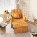 Velvet 3-in-1 Sofa Bed Chair with Wing Table and USB Ports Q540