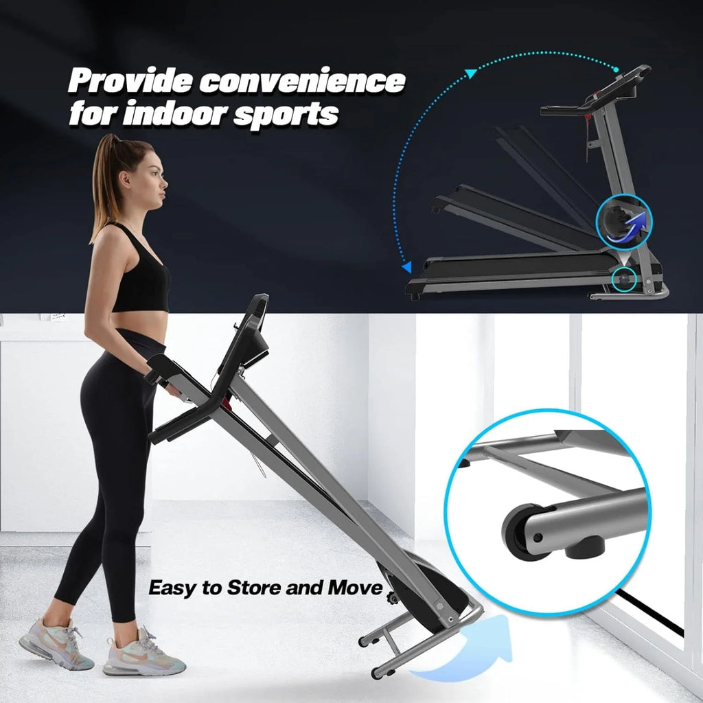 Folding Incline Electric Treadmill Black W73731