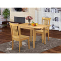 3 Pc Wood Dining Table Set with 2 Chairs C46748