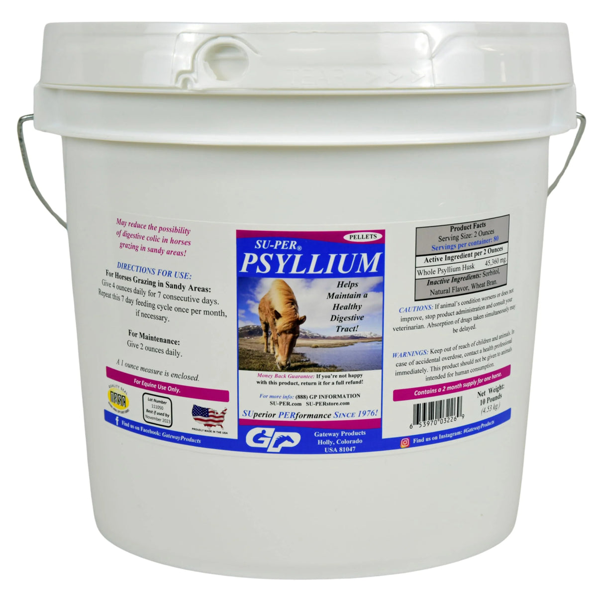Psyllium Pellets Equine Supplement 10 Pound I266465
