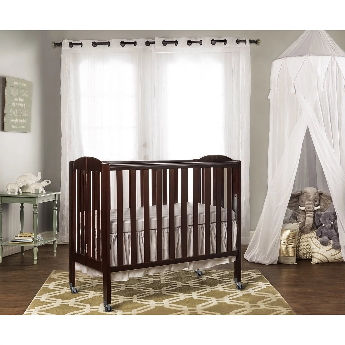 Espresso 3-in-1 Folding Portable Mini Crib X7197