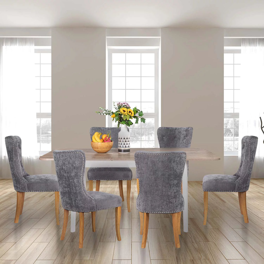 Upholstered Dining Chair Set of 2 with Solid Wood Legs L71952
