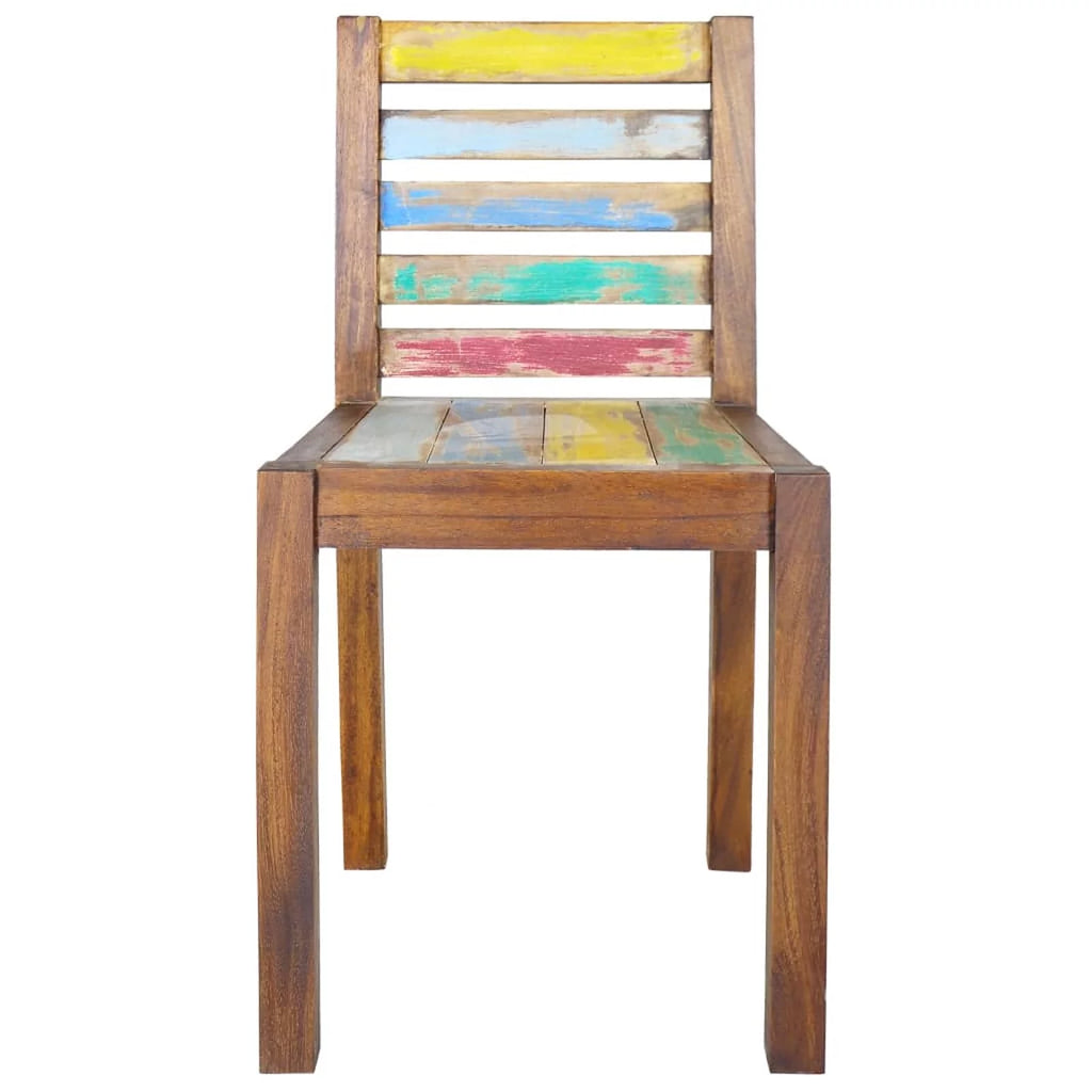 4 Piece Reclaimed Wood Dining Chair Set J551