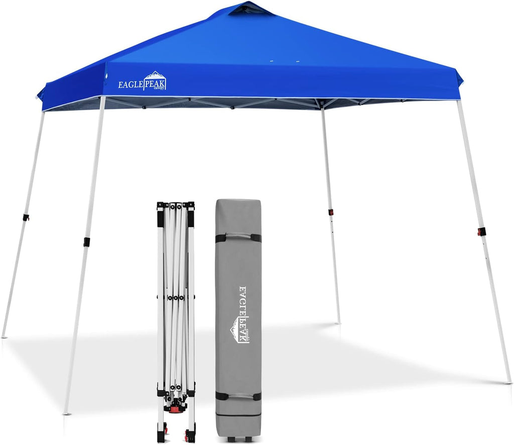 10' x 10' Slant Leg Pop-up Canopy Tent with 64 Square Feet of Shade (Blue) P3727