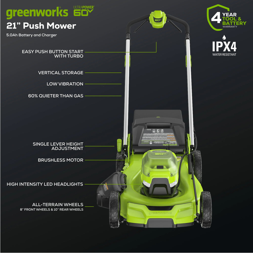 60V 21 Push Lawn Mower with Battery & Charger X12364