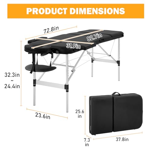 Portable Aluminium 3 Folding Massage Table H771579