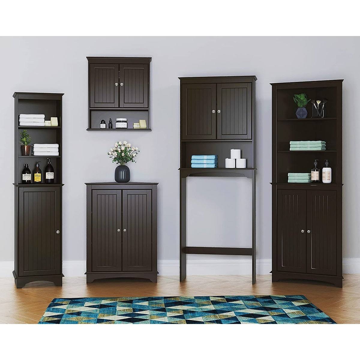White Three Tier Freestanding Storage Cabinet M184