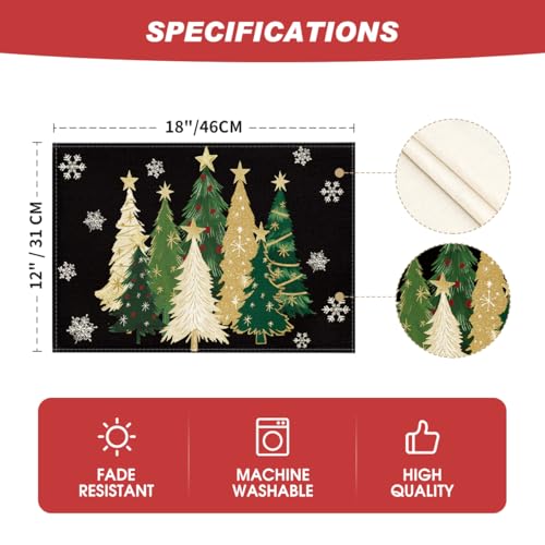 Red Christmas Placemats Set of 4 P561