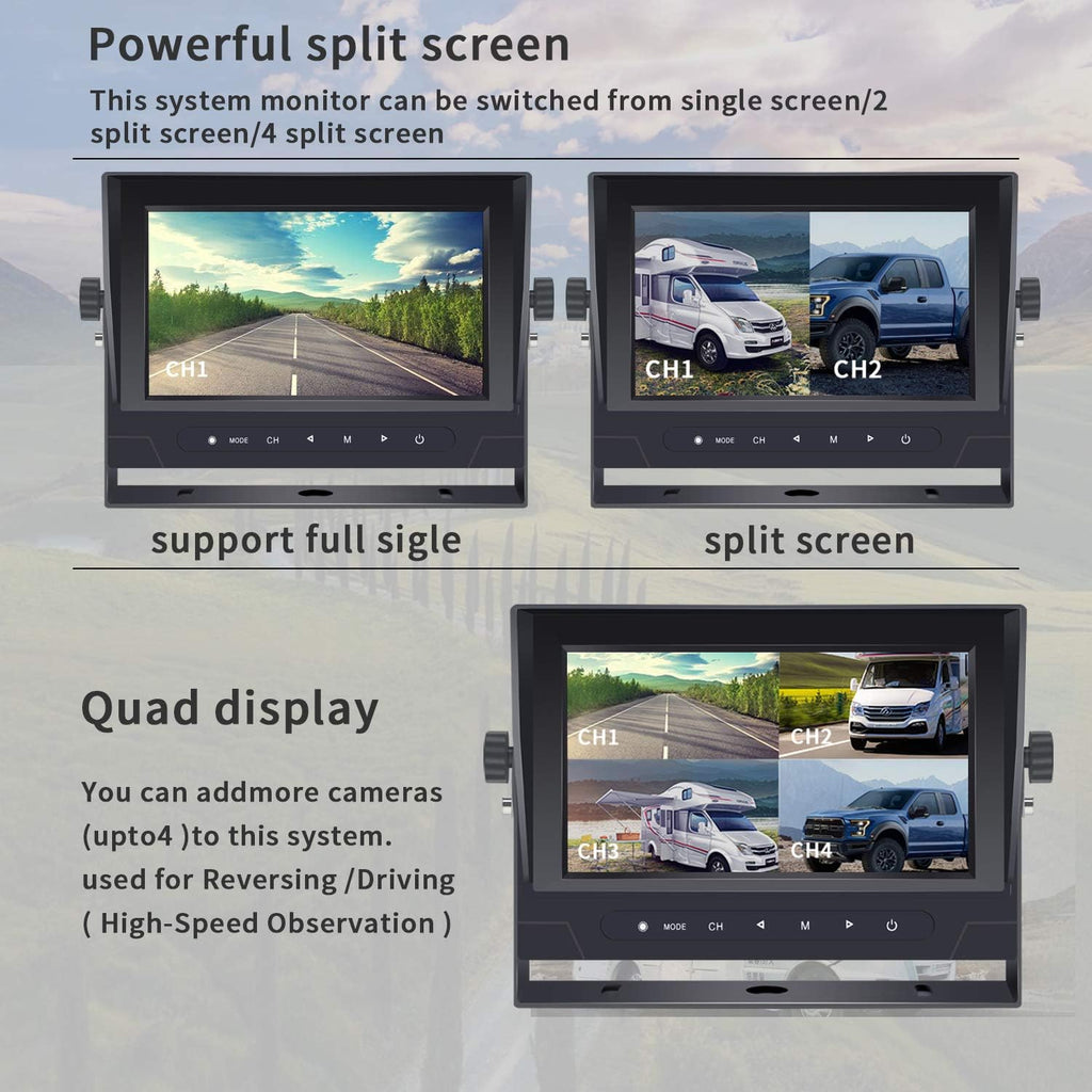 1080P Digital Wireless Rear View Camera with 7'' DVR Monitor IP67 Waterproof R167397
