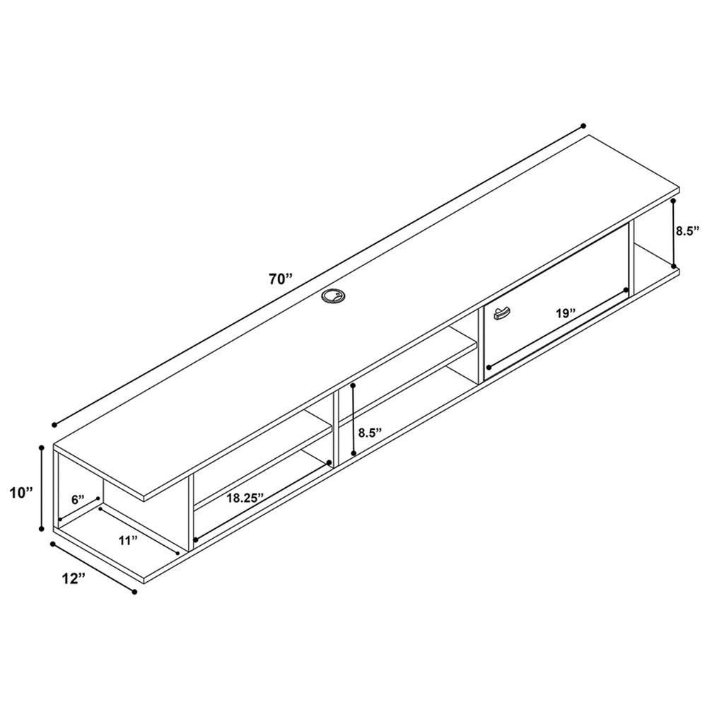 Wall Mounted Media Console with Door Y402402